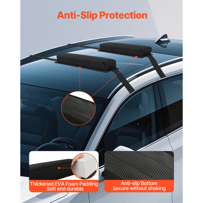 VEVOR Soft Roof Rack Pads 15,5in 176lbs Χωρητικότητα φόρτωσης για ιστιοσανίδα κανόε καγιάκ