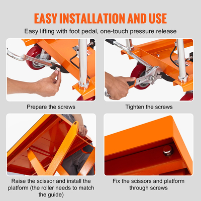 Επιτραπέζιο καρότσι VEVOR Hydraulic Lift, Χωρητικότητα 1100 lbs Ύψος ανύψωσης 35,4&quot; Χειροκίνητο Τραπέζι ανύψωσης μονής ψαλίδας με 4 τροχούς και αντιολισθητικό μαξιλαράκι, υδραυλικό καρότσι με ψαλίδια για χειρισμό και μεταφορά υλικού