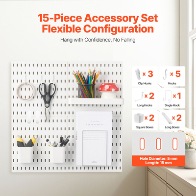 VEVOR Κιτ συνδυασμού Pegboard 11 x 11&quot; Πλαστικό Pegboard 4 πάνελ για το σπίτι λευκό