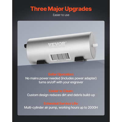 VEVOR Air Assist Ρυθμιζόμενη αντλία αέρα 30 L/min για κόφτη με λέιζερ ≥ 20W