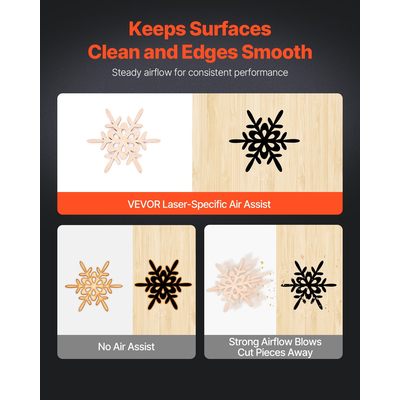 VEVOR Air Assist Ρυθμιζόμενη αντλία αέρα 50 L/min για κόφτη με λέιζερ ≥ 20W