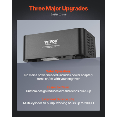 VEVOR Air Assist Ρυθμιζόμενη αντλία αέρα 50 L/min για κόφτη με λέιζερ ≥ 20W