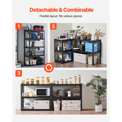 Ράφια αποθήκευσης VEVOR 18&quot; D x 40&quot; Π x 72&quot; Υ 5-επιπέδων Ράφια αποθήκευσης γκαράζ