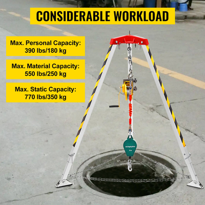 Κιτ περιορισμένου χώρου VEVOR Confined Space Rescue Tripod Confined Space Kit