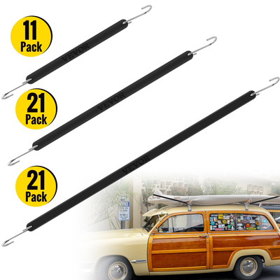 VEVOR Rubber Bungee Κορδόνια, 11 Pack 9&quot;, 21 Pack 15&quot;, 21 Pack 21&quot;, Ιμάντες δεσίματος από φυσικό καουτσούκ με γάντζους, βαρέως τύπου διάφορα μεγέθη εξωτερικού χώρου από μουσαμάδες για στερέωση ρυμουλκούμενων σε επίπεδο κρεβάτι, καμβάδες, φορτίο
