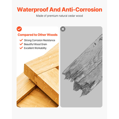 VEVOR Υπαίθριο Ξύλινο Υπόστεγο αποθήκευσης Αδιάβροχο Υπόστεγο εργαλείων κήπου 55x67,5 ιντσών