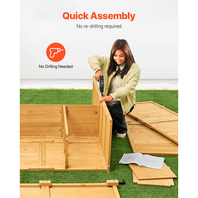 VEVOR Υπαίθριο Ξύλινο Υπόστεγο αποθήκευσης Αδιάβροχο Υπόστεγο εργαλείων κήπου 55x67,5 ιντσών