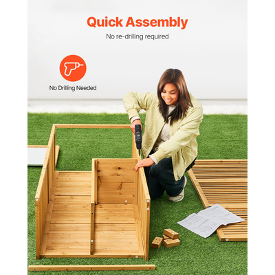 VEVOR Υπαίθριο ξύλινο υπόστεγο αποθήκευσης αδιάβροχο υπόστεγο εργαλείων κήπου 31,5x63,8 ιντσών