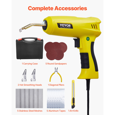Plastic Welder 220W Plastic Welder Gun Kit με 800 συνδετήρες &amp; 56 ράβδους