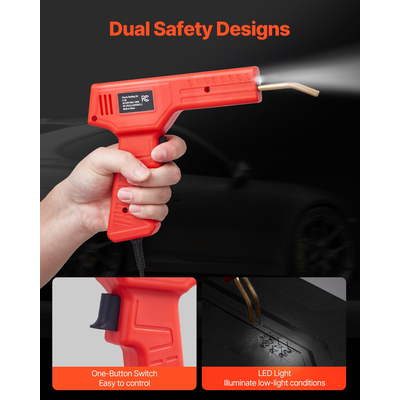 VEVOR Plastic Welder Kit 100W Plastic Welder Gun and Iron 1000 Staples&amp;60 Rods