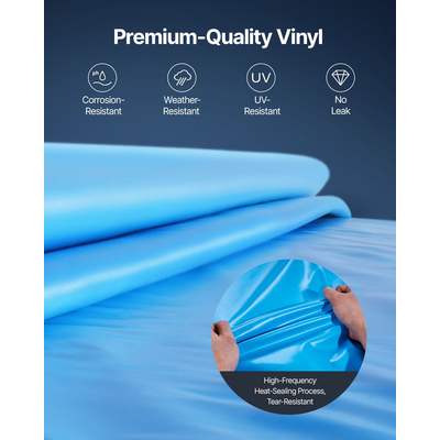 VEVOR Στρογγυλή επένδυση πισίνας 18 ποδιών Επικάλυψη πισίνας 52 ιντσών Ύψος τοίχου Μονόχρωμο