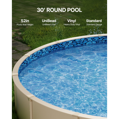 VEVOR Round Pool Liner 30ft Unibead Style Pool Liner 52in Ύψος τοίχου