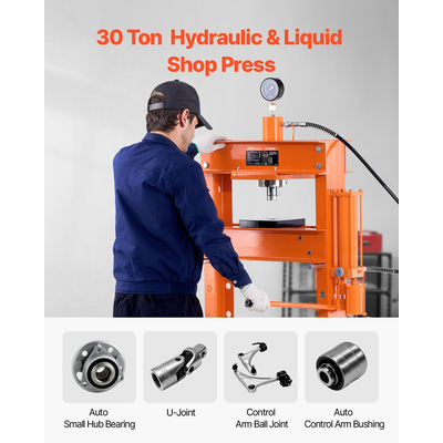 VEVOR 30 T Hydraulic Shop Πρέσα Υδραυλική πρέσα με πλάκα πρέσας για κάμψη