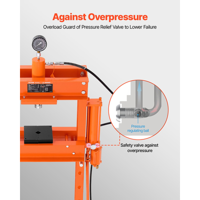 VEVOR 30 T Hydraulic Shop Πρέσα Υδραυλική πρέσα με πλάκα πρέσας για κάμψη