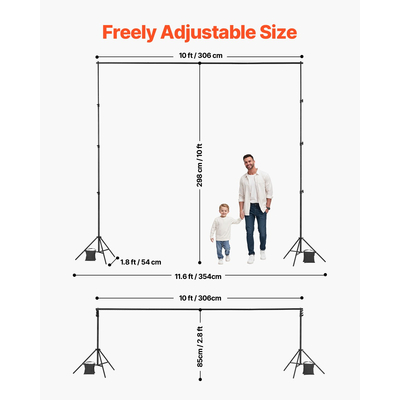 VEVOR Backdrop Stand Background Stand Kit 10 x 10 ft για Party &amp; Photo Studio