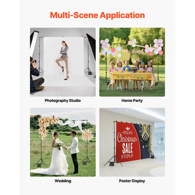 Βάση σκηνικού VEVOR Κιτ βάσης φόντου 7 x 10 ποδιών για Party &amp; Photo Studio