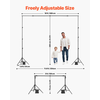 VEVOR Backdrop Stand Background Stand Kit με 2 τρίποδο για Party &amp; Photo Studio