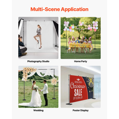 VEVOR Backdrop Stand Background Stand Kit 8,5 x 10 ft για Party &amp; Photo Studio