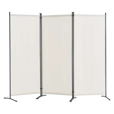 VEVOR Room Divider 3-Panel Πτυσσόμενη οθόνη Privacy Fabric partition Office Λευκό