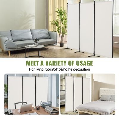 VEVOR Room Divider 3-Panel Πτυσσόμενη οθόνη Privacy Fabric partition Office Λευκό