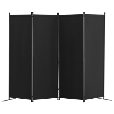 VEVOR Room Divider 4-Panel Πτυσσόμενη οθόνη Privacy Fabric Partition Office Μαύρο