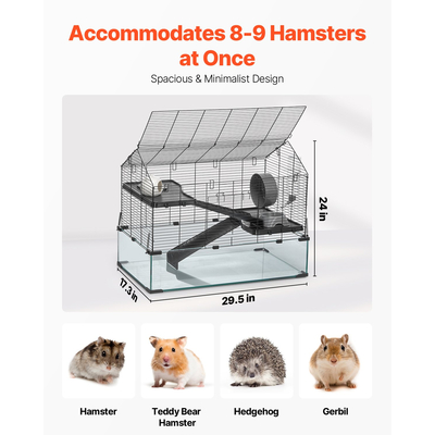 VEVOR Wire Hamster Cage Habitat 29,5 in Rodent Gerbil Small Animal House