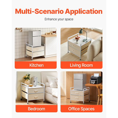 Μίνι βάση ψυγείου VEVOR με χώρο αποθήκευσης 176 λίβρες Λευκό μίνι ψυγείο Τραπέζι 2 συρτάρια