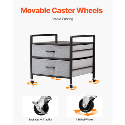 Μίνι βάση ψυγείου VEVOR με χώρο αποθήκευσης 176 lbs Γκρι μίνι ψυγείο Τραπέζι 2 συρτάρια