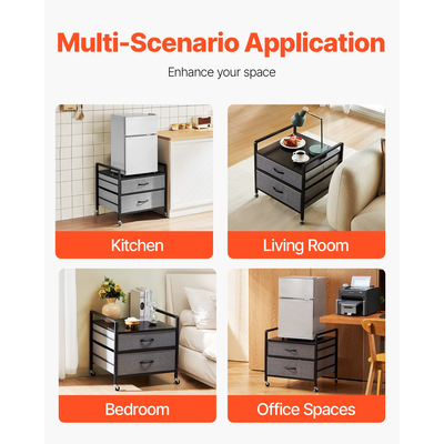 Μίνι βάση ψυγείου VEVOR με χώρο αποθήκευσης 176 lbs Γκρι μίνι ψυγείο Τραπέζι 2 συρτάρια