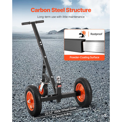 Trailer 1000lbs Dolly 16,7 and 22 σε ρυθμιζόμενο ύψος 2 σε μπάλα 14 σε ελαστικά