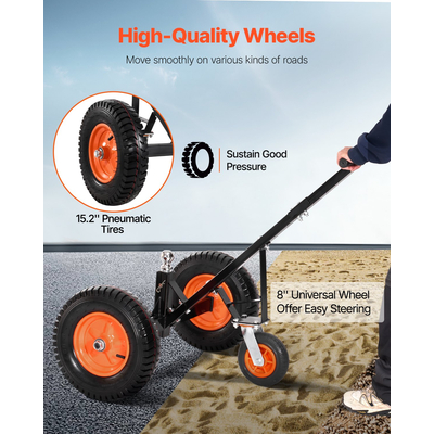 Trailer 1200lbs Dolly 18 and 22 σε ρυθμιζόμενο ύψος 2 σε μπάλα 15,2 σε ελαστικά