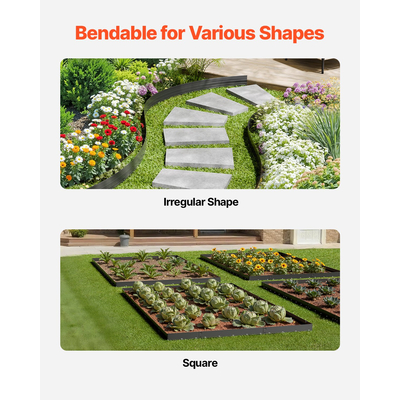 VEVOR Metal Landscape Edging 10 Packs 60in Ανθεκτικό στη σκουριά εύκαμπτο για κήπο στον κήπο