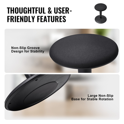 VEVOR ταλαντευόμενη καρέκλα με ρυθμιζόμενο ύψος (21,7-28,3&quot;) Active Chair Age 12-18 Μαύρο