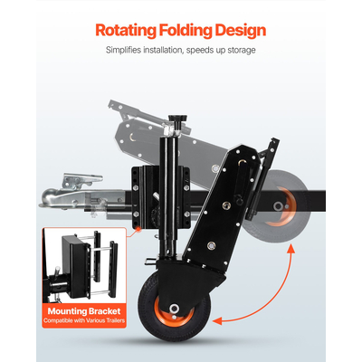 Trailer Dolly 500lbs Tongue Weight Χωρητικότητα 13 έως 23,2 ίντσες Ρυθμιζόμενο ύψος