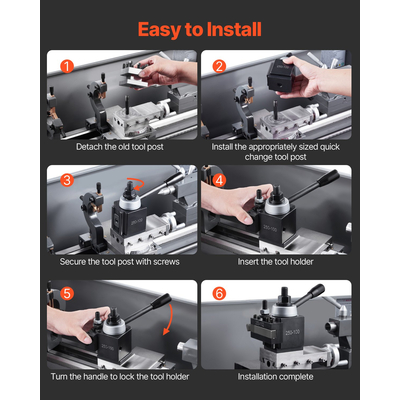 VEVOR Γρήγορη Αλλαγή Εργαλειοθήκη Σετ 6 τμχ. Θήκες εργαλείων τόρνου για μίνι τόρνο 6&quot;-12