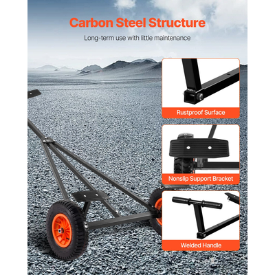 Ρυμουλκούμενο σκάφους 420 λίβρες Dolly Mover με ρυθμιζόμενο μήκος με ελαστικά πεπιεσμένου αέρα 15,7 σε