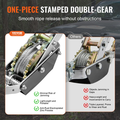 VEVOR Power Puller Come Along Βαρούλκο 2 Ton 4409 lbs Heavy Duty Pull Hoist 2 Hooks