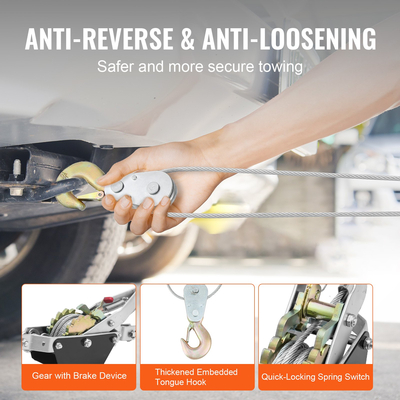 VEVOR Power Puller Come Along Βαρούλκο 2 Ton 4409 lbs Heavy Duty Pull Hoist 2 Hooks