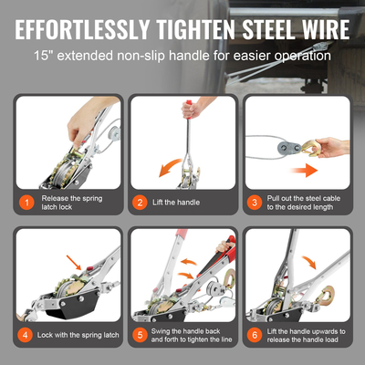 VEVOR Power Puller Come Along Βαρούλκο 2 Ton 4409 lbs Heavy Duty Pull Hoist 2 Hooks