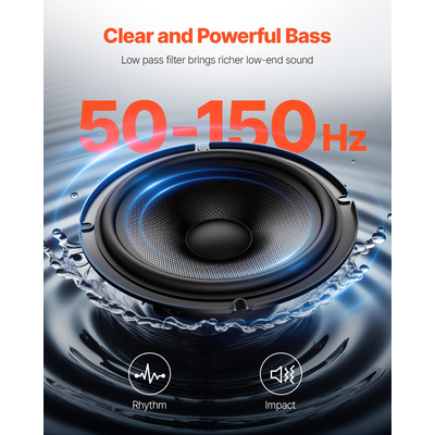 VEVOR 8&quot; 800W κάτω από το κάθισμα Subwoofer αυτοκινήτου Λεπτό σύστημα υπογούφερ αυτοκινήτου/φορτηγού