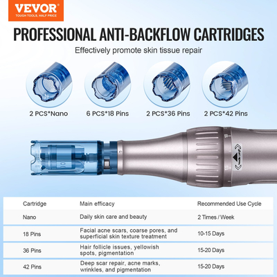 VEVOR M8S Professional Microneedling Pen 6-Speed ​​Electric Beauty Pen 12 Needles