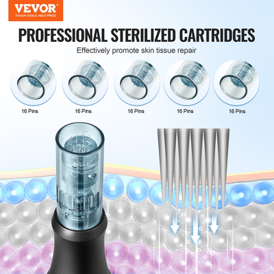 VEVOR Professional Microneedling στυλό 6-τάχυτο ηλεκτρικό στυλό ομορφιάς με 5 βελόνες