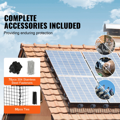 VEVOR 8in x 100ft Solar Panel Bird Guard Critter Guard Roll Kit 70pcs Fasteners