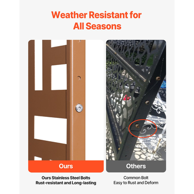 VEVOR Metal Privacy Screen 36&quot; x 72&quot; Εξωτερικές οθόνες &amp; πάνελ απορρήτου καφέ