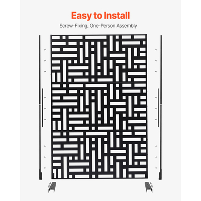 VEVOR Metal Privacy Screen 47&quot; x 76&quot; Εξωτερικές οθόνες και πάνελ Privacy Μαύρο