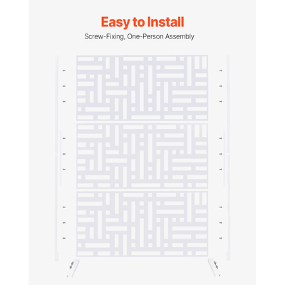 VEVOR Metal Privacy Screen 47&quot; x 76&quot; Εξωτερικές οθόνες &amp; πάνελ απορρήτου Λευκό