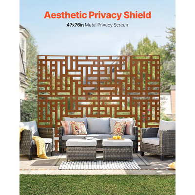 VEVOR Μεταλλική οθόνη απορρήτου 47&quot; x 76&quot; Εξωτερικές οθόνες και πίνακες απορρήτου καφέ