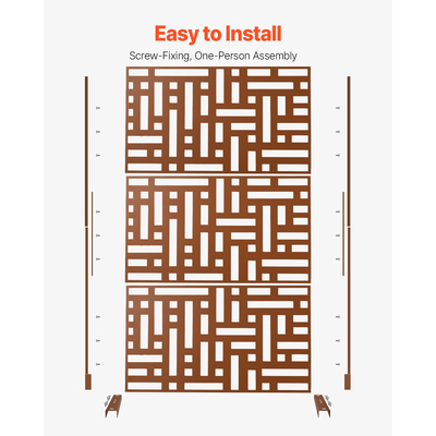 VEVOR Μεταλλική οθόνη απορρήτου 47&quot; x 76&quot; Εξωτερικές οθόνες και πίνακες απορρήτου καφέ