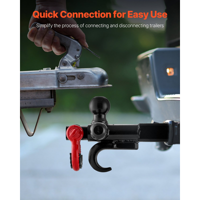 VEVOR Trailer Hitch 2&quot; Receiver 1-7/8&quot; &amp; 2&quot; &amp; 2-5/16&quot; Tri-Ball Hitch Hook Dring