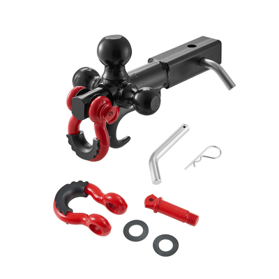 VEVOR Trailer Hitch 2&quot; Receiver 1-7/8&quot; &amp; 2&quot; &amp; 2-5/16&quot; Tri-Ball Hitch Hook Dring